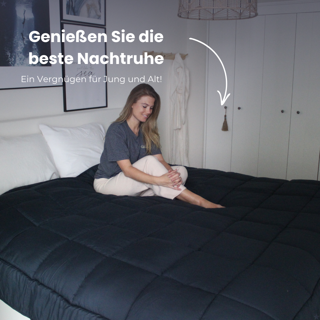 Bettdecke ohne Bezug | Dunkelblau - Bedruckte Bettdecke - Wärmeklasse 2 | für das ganze Jahr geeignet - Waschbare Bettdecke