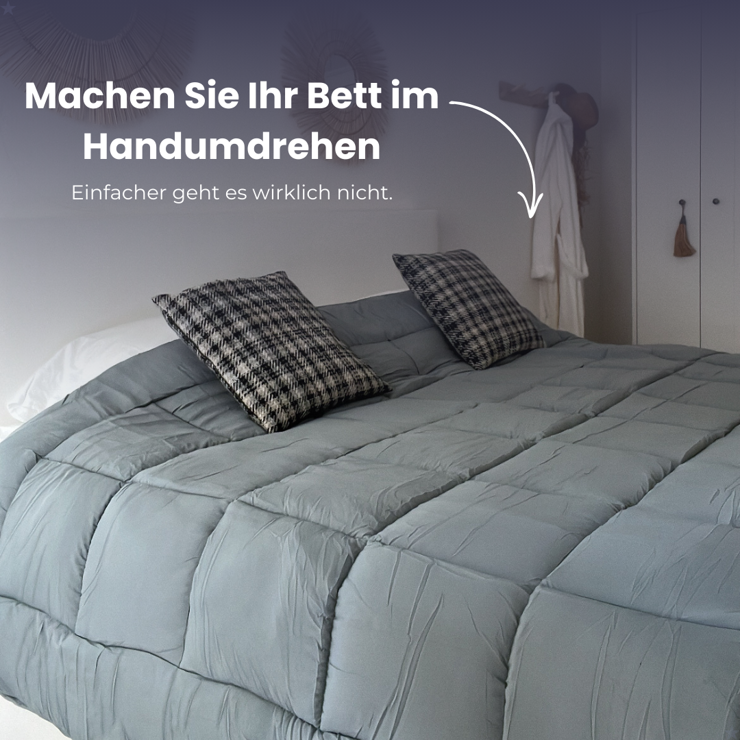 HappyBed grau - Verstellbare Bettdecke für jede Jahreszeit