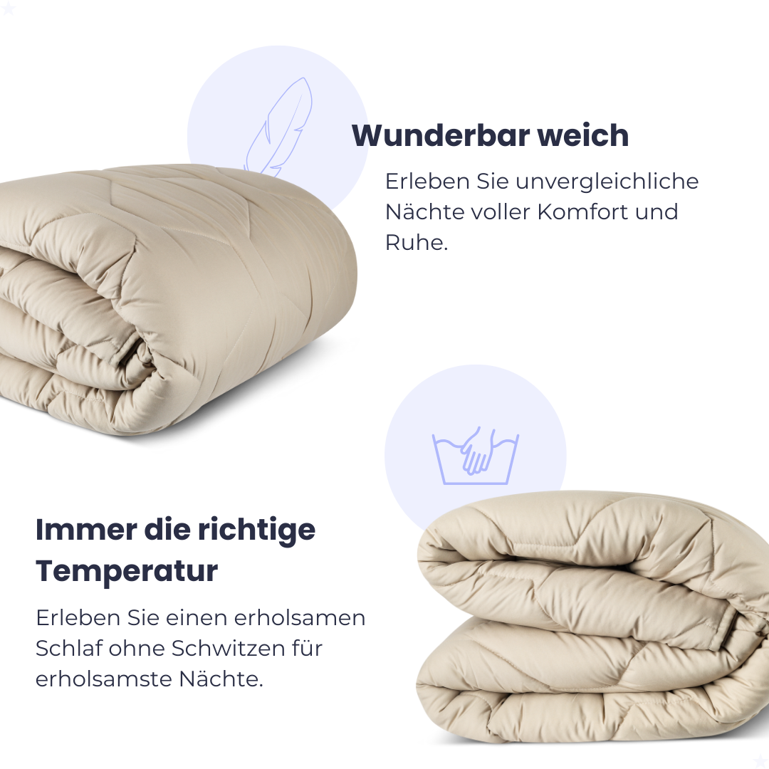 Bettdecke ohne Bezug | Taupe - Bedruckte Bettdecke - Wärmeklasse 2 | für das ganze Jahr geeignet - Waschbare Bettdecke