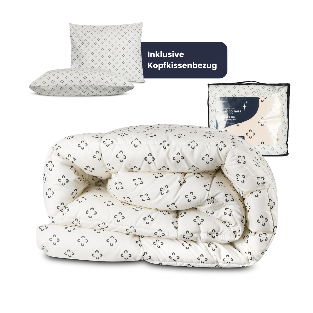HappyBed Quiet corners - Bettdecke für den ganzjährigen Gebrauch - Inklusive Kissenbezüge
