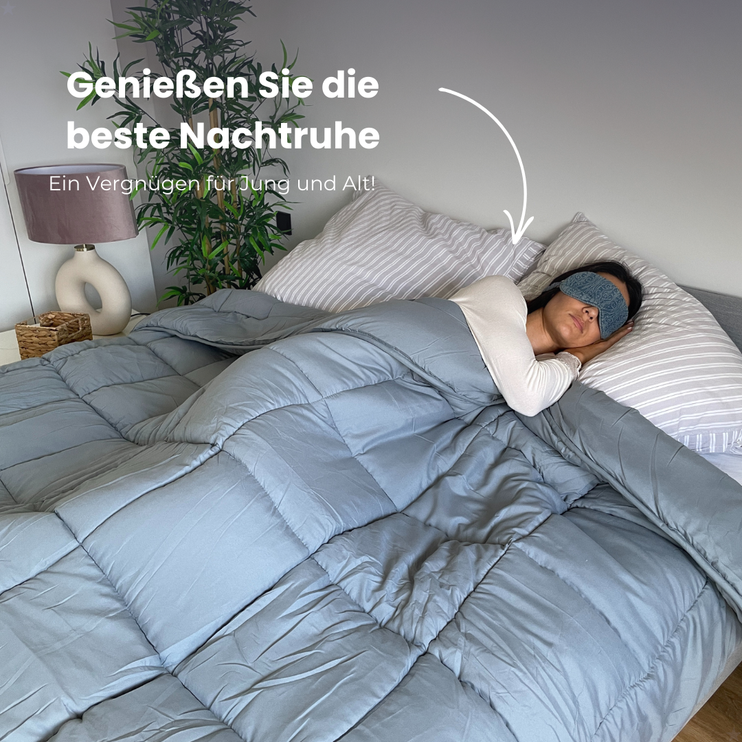 Bettdecke ohne Bezug | Grau - Bedruckte Bettdecke - Wärmeklasse 2 | für das ganze Jahr geeignet - Waschbare Bettdecke