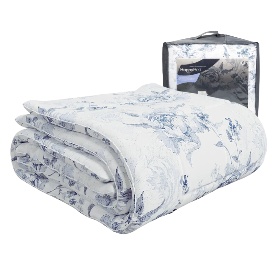 Bettdecke ohne Bezug | Drawn flowers- Bedruckte Bettdecke - Wärmeklasse 2 | geeignet für das ganze Jahr - Waschbare Bettdecke