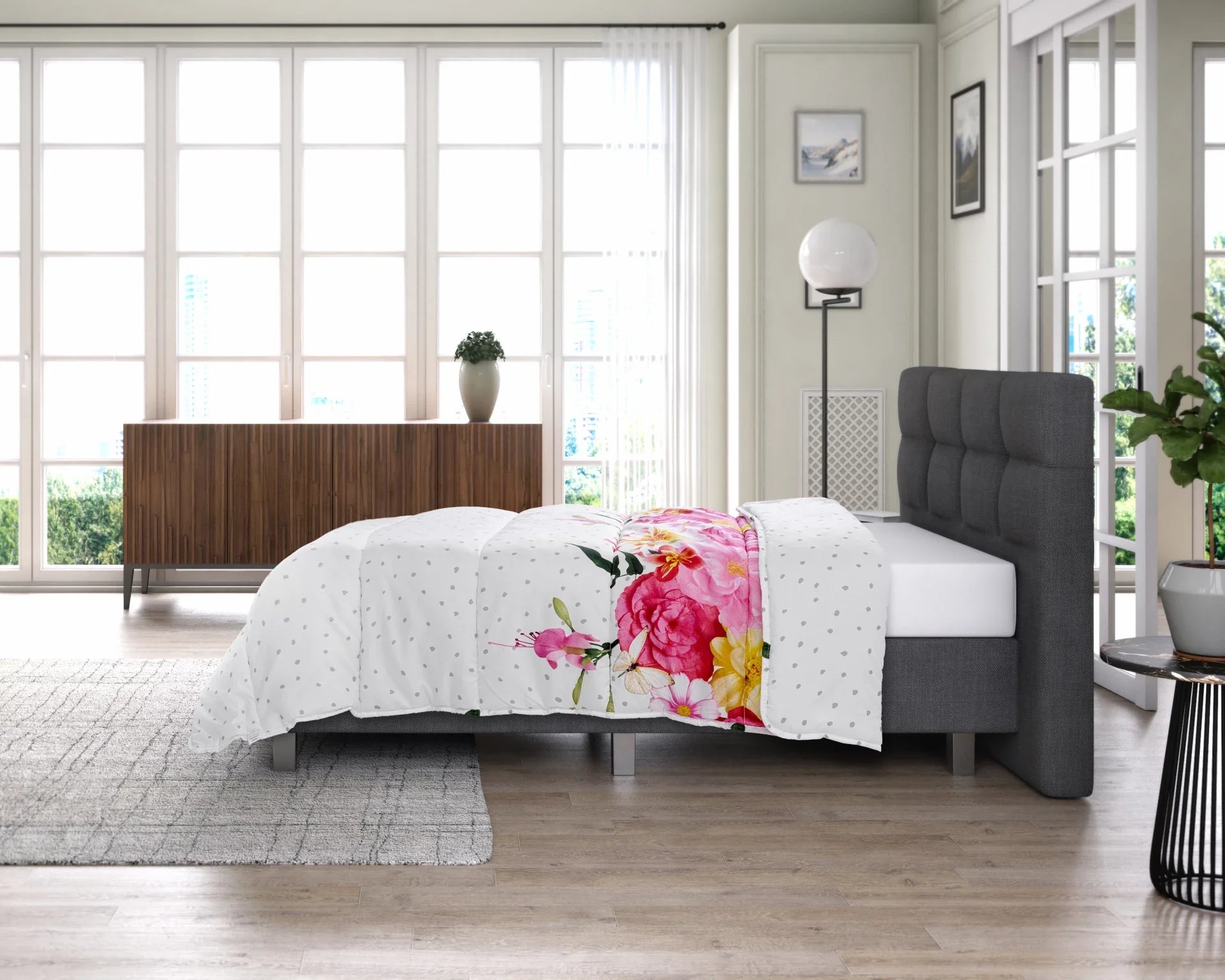 Bettdecke ohne Bezug | Love Garden - Bedruckte Bettdecke - Wärmeklasse 2 | geeignet für das ganze Jahr - Waschbare Bettdecke